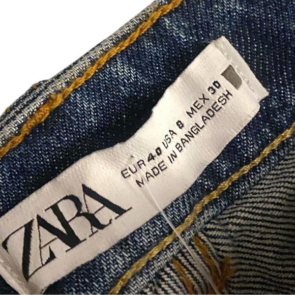 ZARA MID-RISE CUT STRAIGHT LEG JEANS Women Size 8 LIKE NEW CONDITION Minimalist - Picture 4 of 11